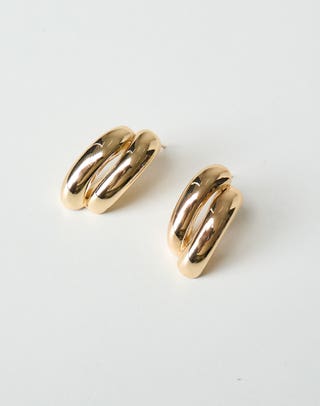 Double Hoop Earrings in Gold