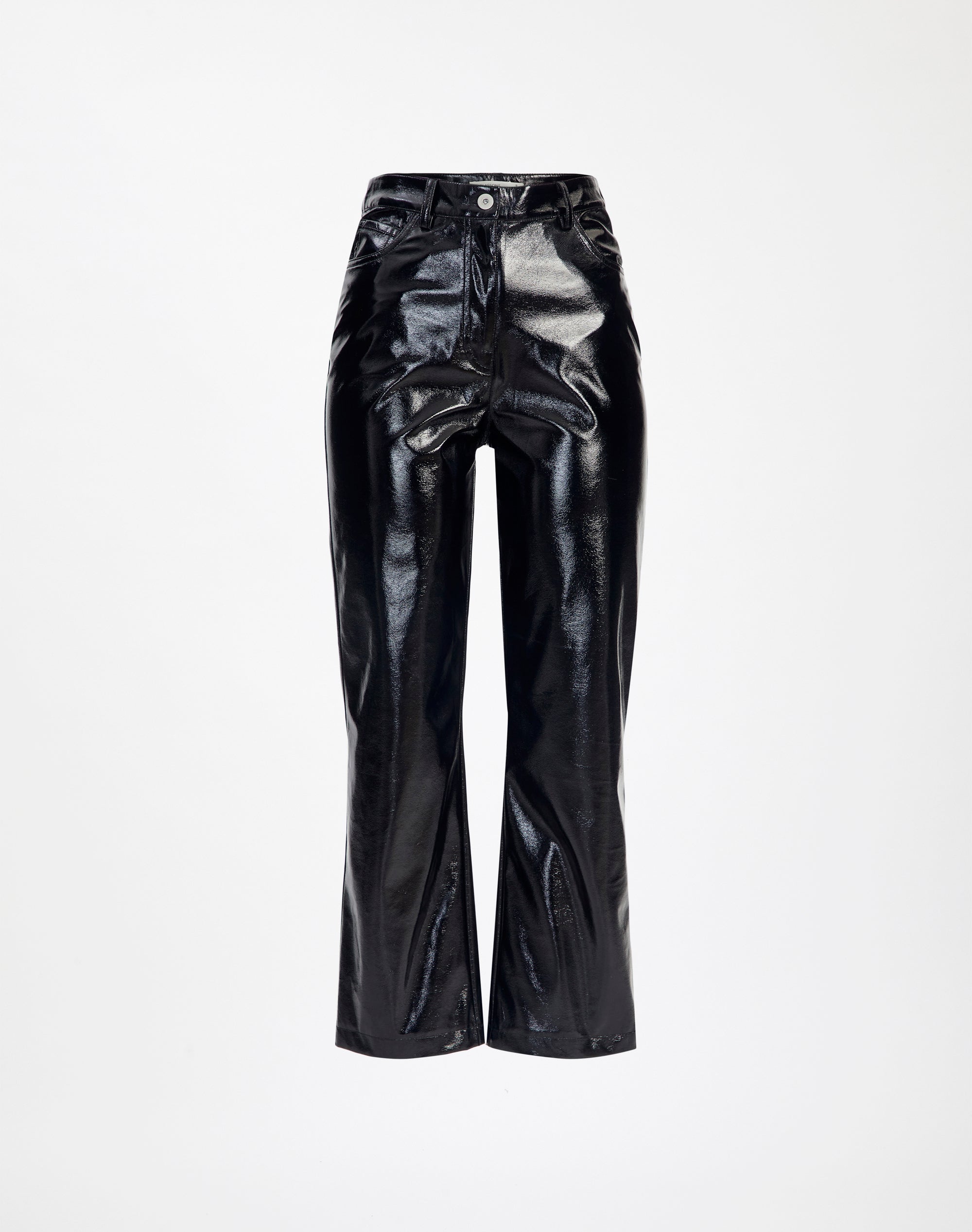 Vinyl Faux Leather Straight Leg Pant in 
