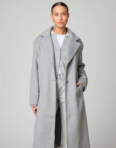 Wool Blend Relaxed Coat