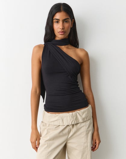 Wrap One Shoulder Top