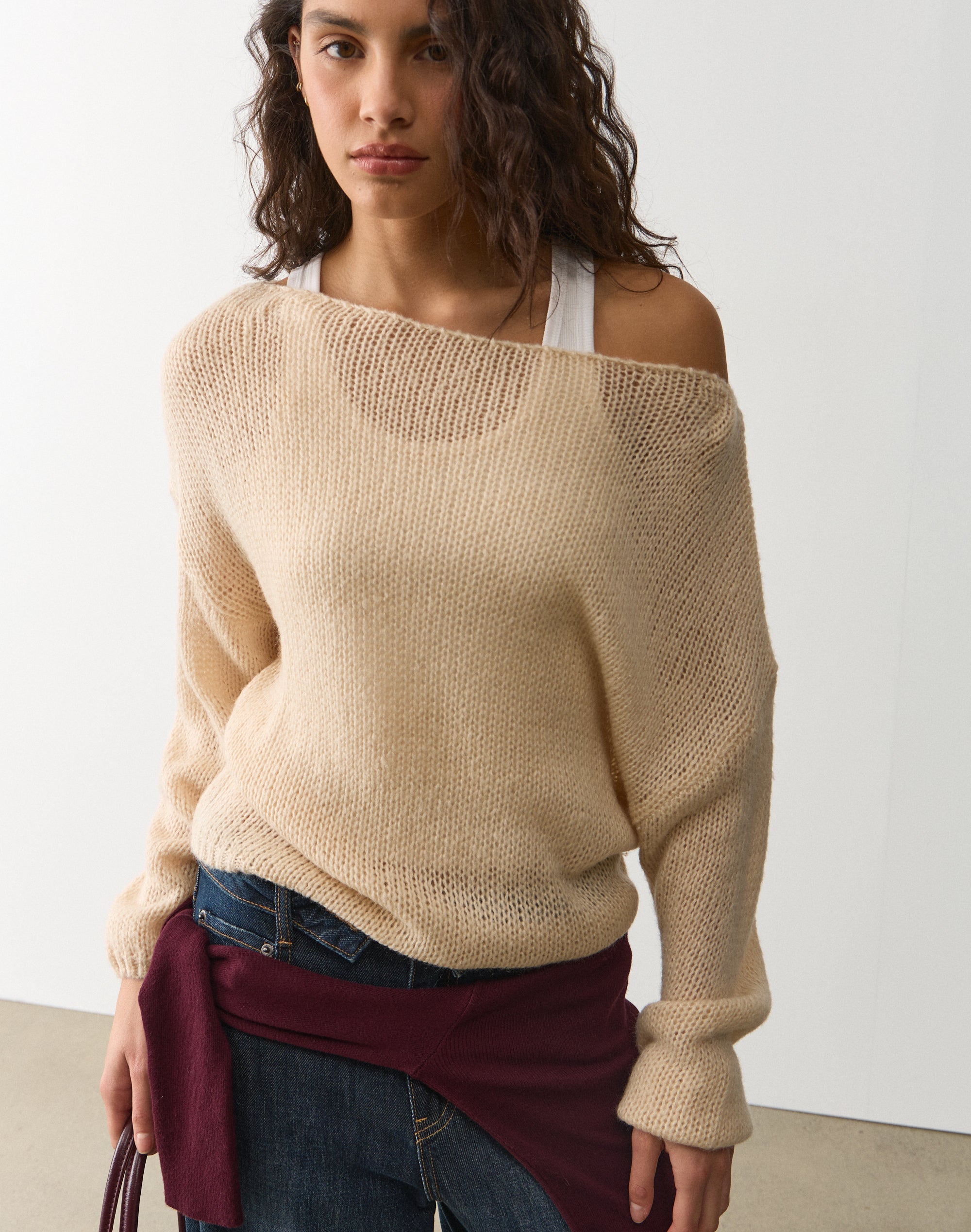 Relaxed Knit Off Shoulder Jumper in Bad To The Bone | Glassons AU