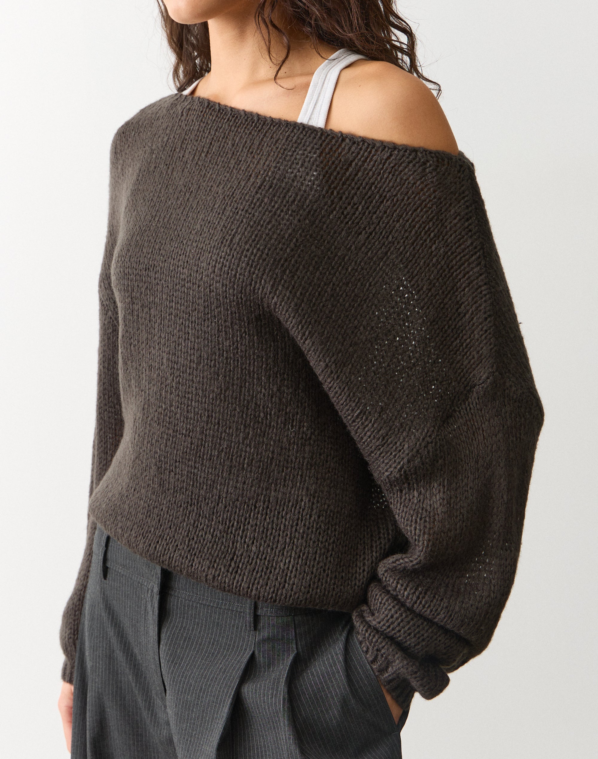 Relaxed Knit Off Shoulder Jumper in Molecule | Glassons US
