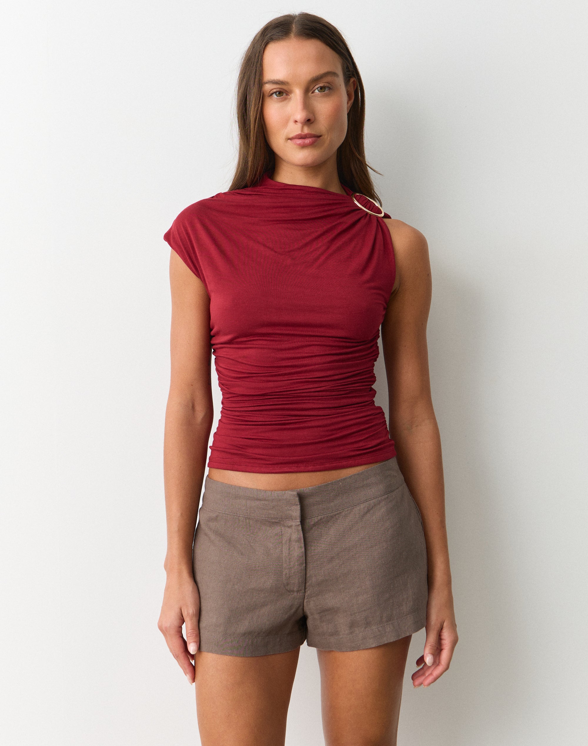 Keyhole Cut Out Top in Cool Drift | Glassons US