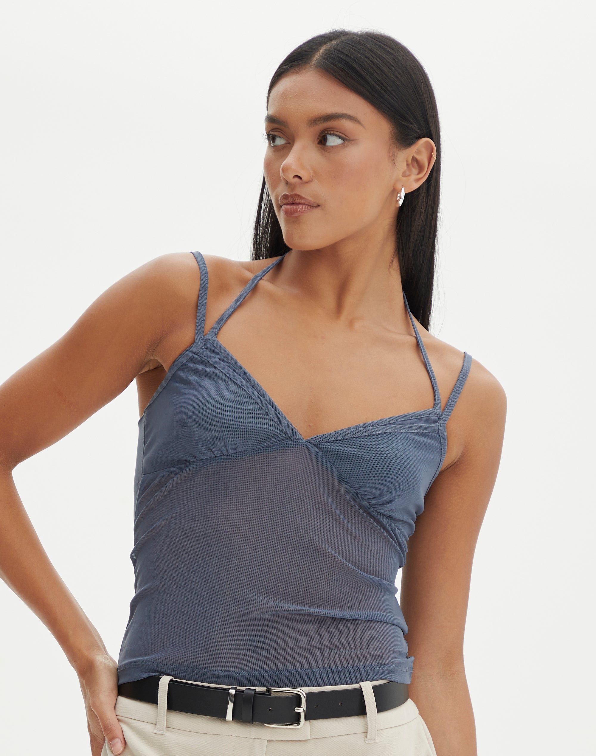 Strappy Mesh Cami Top in Duskalicious